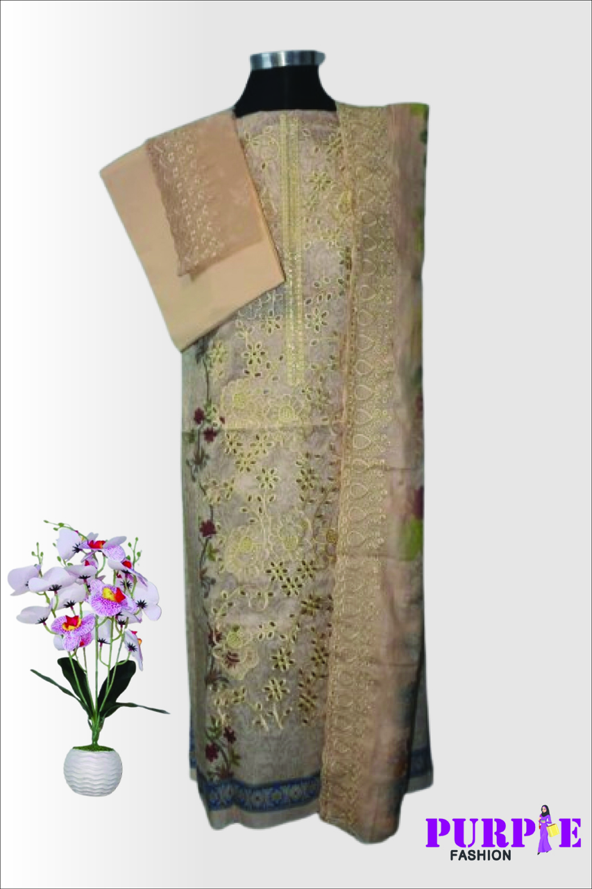 Sunshine Bloom Embroidered – Premium 3-Piece Unstitched